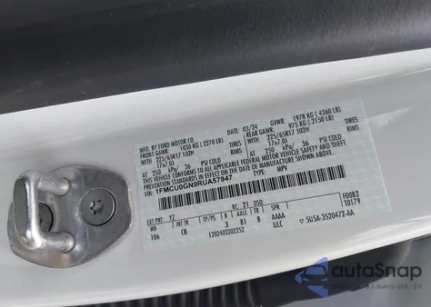 2024 Ford Escape Active z USA, uszkodzony, nr VIN 1FMCU0GN9RUA57947